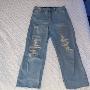 Light wash ripped/distressed boyfriend jeans